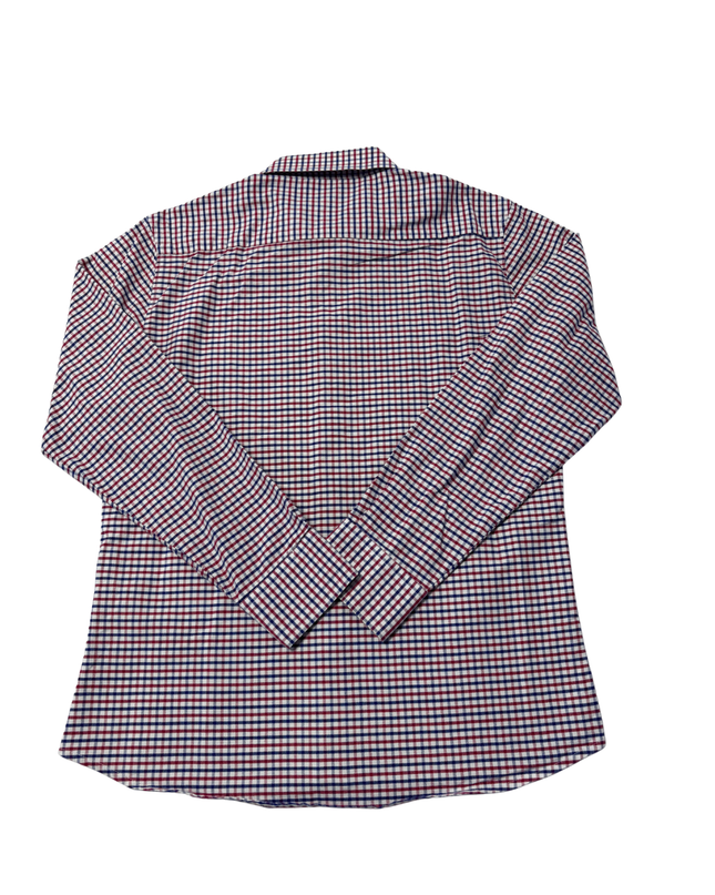Lacoste Red/Blue Checkered Long Sleeve Button-Down Shirt