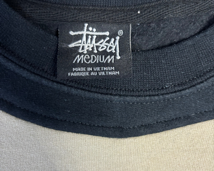 Stussy Black/Beige Colorblock Embroidered Sweatshirt