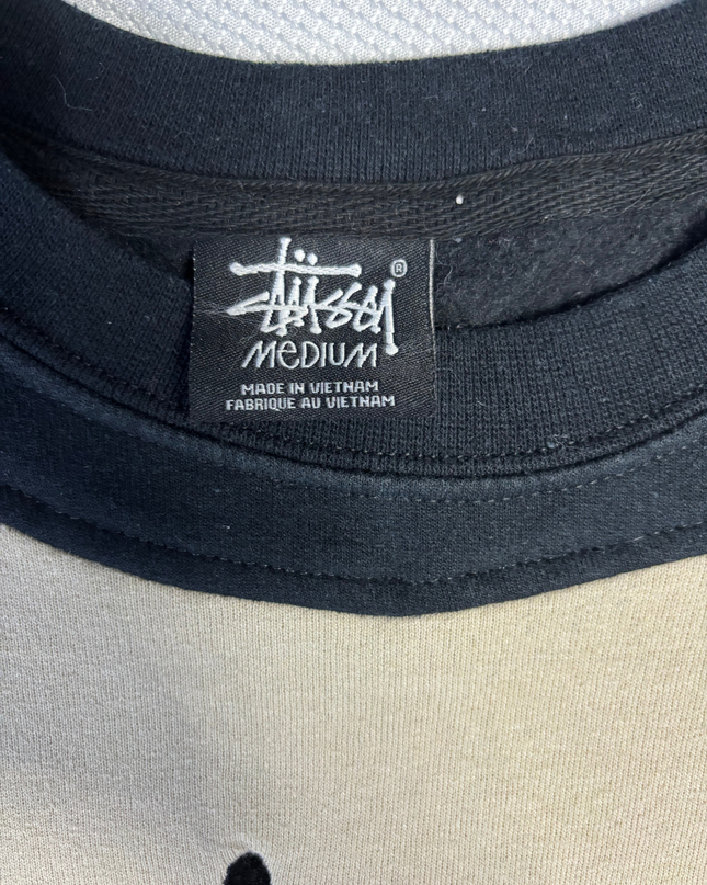 Stussy Black/Beige Colorblock Embroidered Sweatshirt