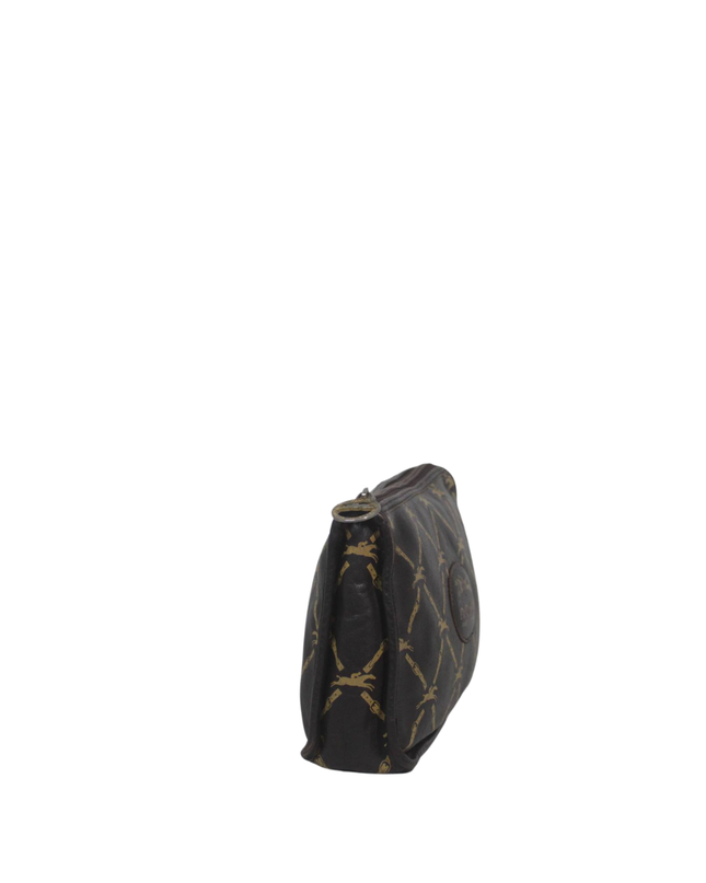 Longchamp Brown Monogram Logo Pouch