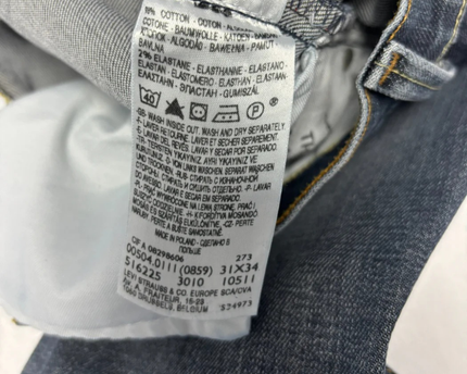 Levi's 504 Straight Fit Dark Blue Faded Denim Jeans