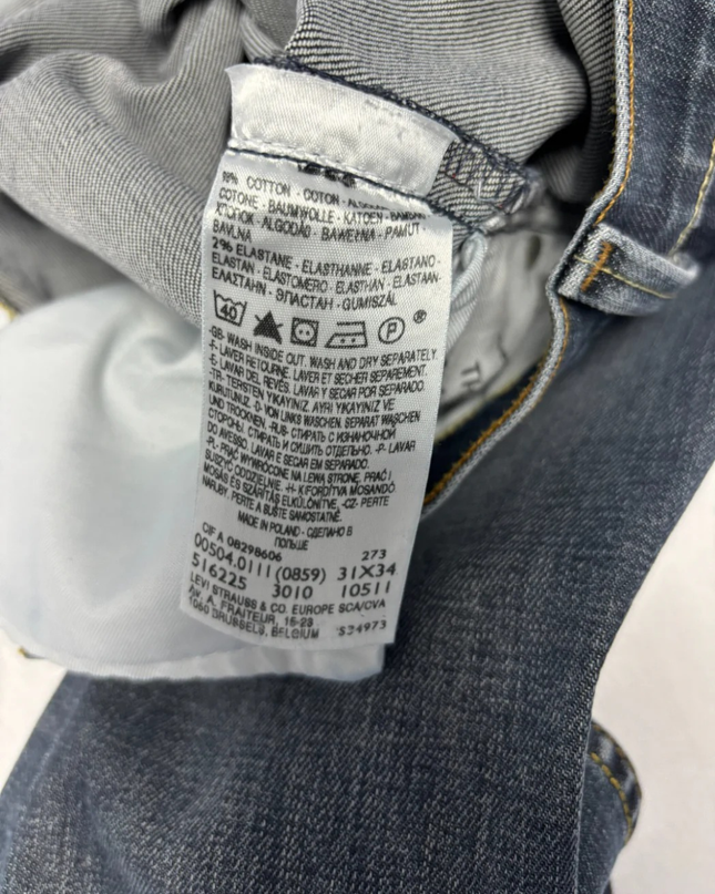 Levi's 504 Straight Fit Dark Blue Faded Denim Jeans