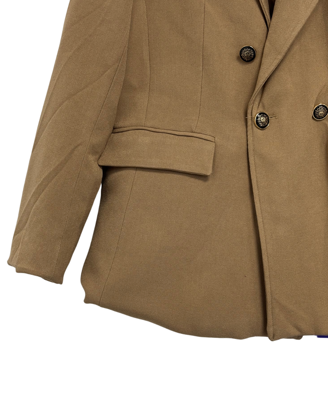 Splash Tan Double-Breasted Blazer Jacket | With Tag