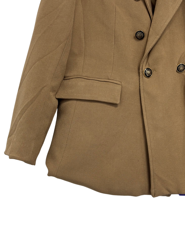 Splash Tan Double-Breasted Blazer Jacket | With Tag