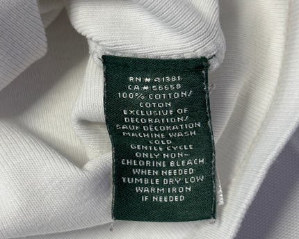 Ralph Lauren White Ribbed Crew Neck T-Shirt