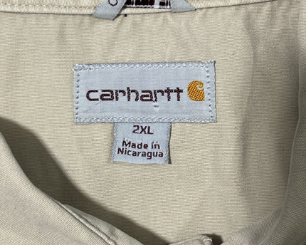 Carhartt Beige Rugged Long Sleeve Work Shirt