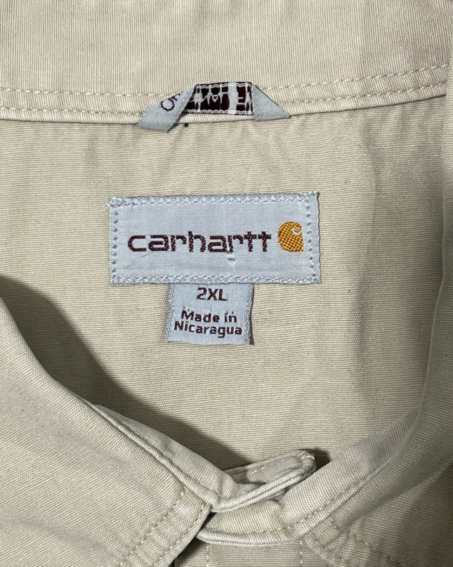 Carhartt Beige Rugged Long Sleeve Work Shirt
