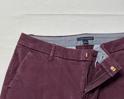 Tommy Hilfiger Maroon Straight Leg Chino Pants