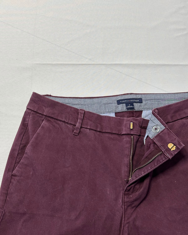 Tommy Hilfiger Maroon Straight Leg Chino Pants