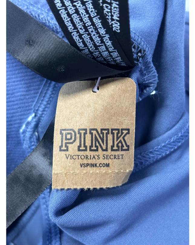 PINK Blue Square Neck Active Cutout Sports Bra