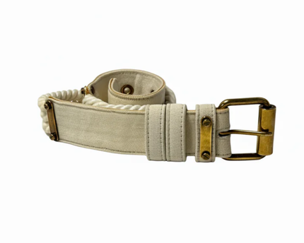 Nautical Off White Rope and Canvas Belt