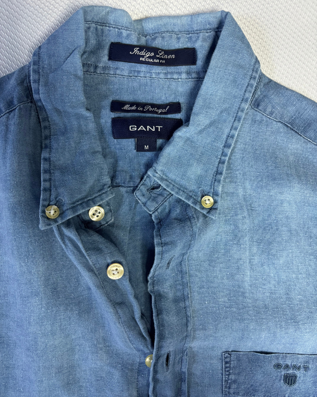 Gant Blue Indigo Linen Button-Down Shirt