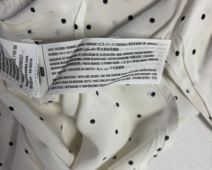 Abercrombie & Fitch White Polka Dot V-Neck Blouse