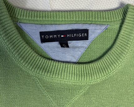 Tommy Hilfiger Classic Green Crewneck Knit Sweater