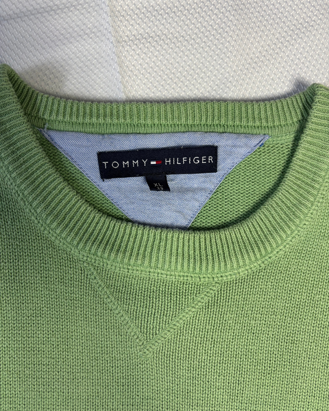 Tommy Hilfiger Classic Green Crewneck Knit Sweater