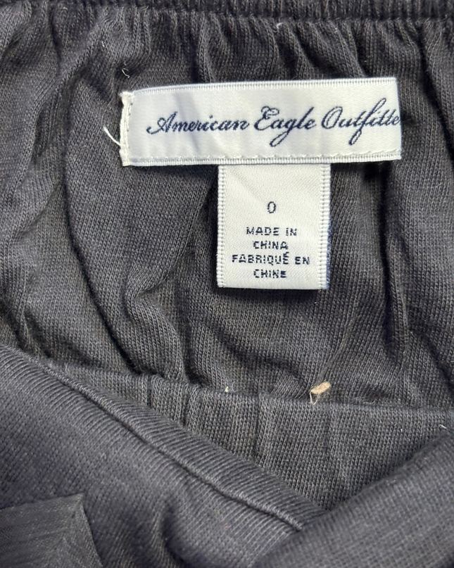 American Eagle Black Empire Waist Chiffon Mini Dress