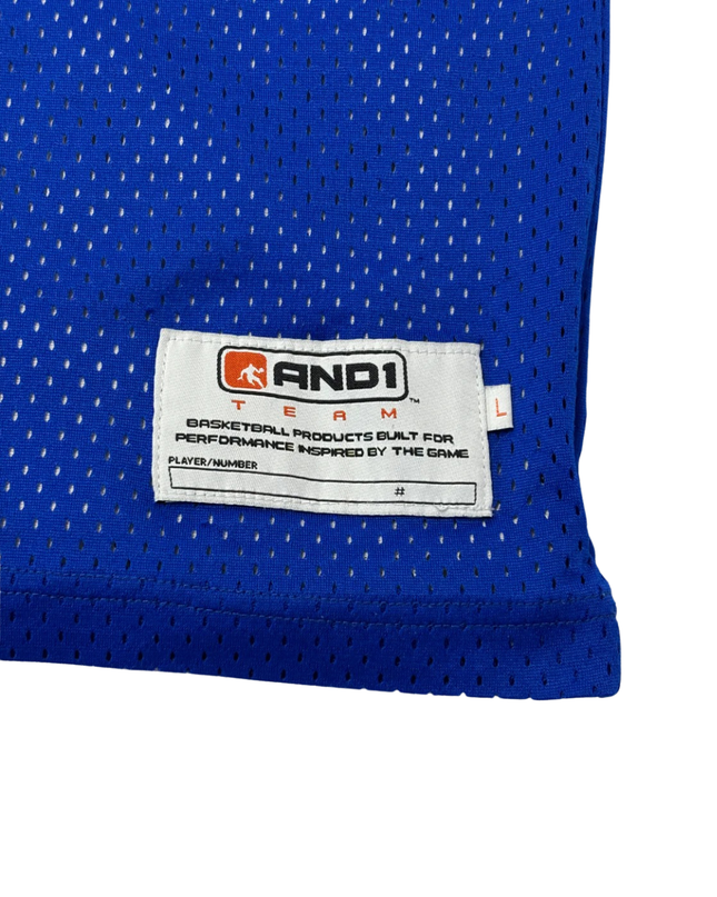 AND1 Blue Reversible Mesh Basketball Jersey Number 15