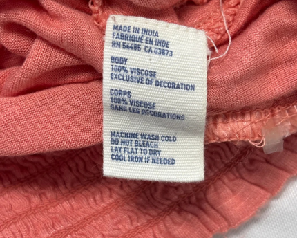 American Eagle Outfitters Coral Crochet Trim Smocked Hem Top