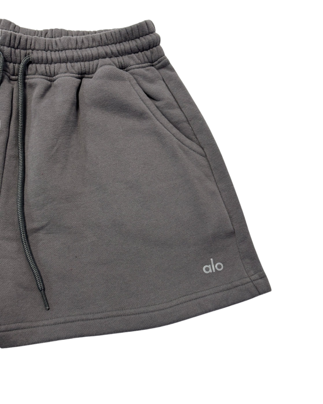 Alo Grey Relaxed Fleece Sweat Shorts