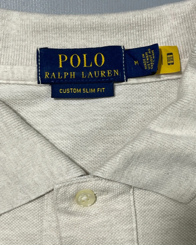 Polo Ralph Lauren Beige Short Sleeve Custom Slim Fit Polo Shirt