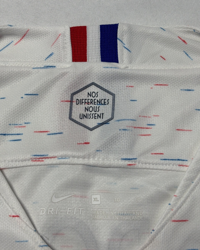 Nike White France FFF 2018 Away Soccer Jersey