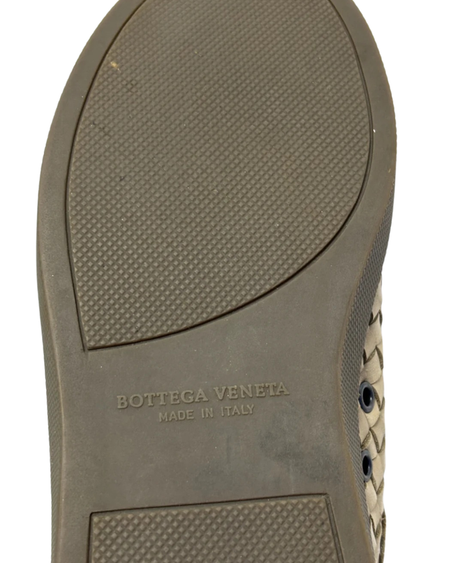 Bottega Veneta Beige Intrecciato Leather Sneakers