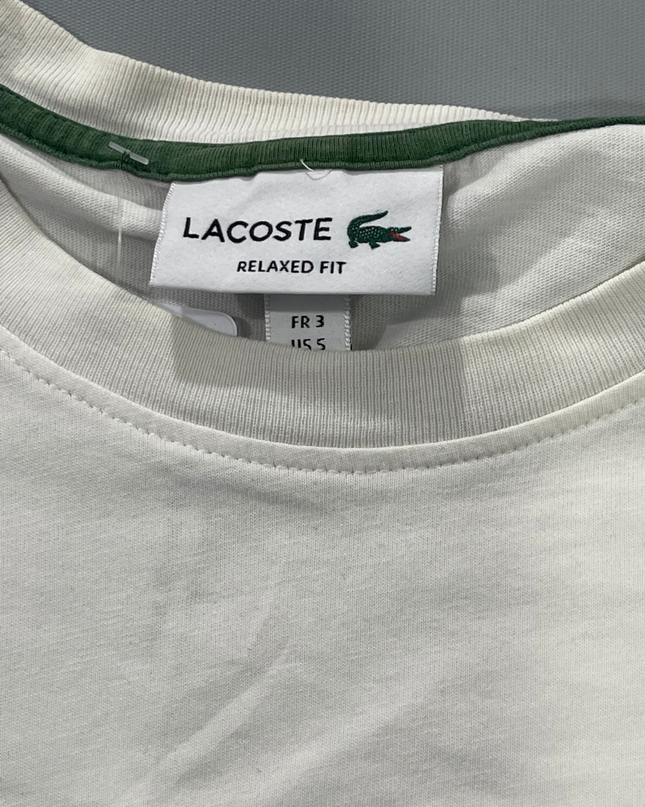Lacoste White Relaxed Fit Graphic T-Shirt