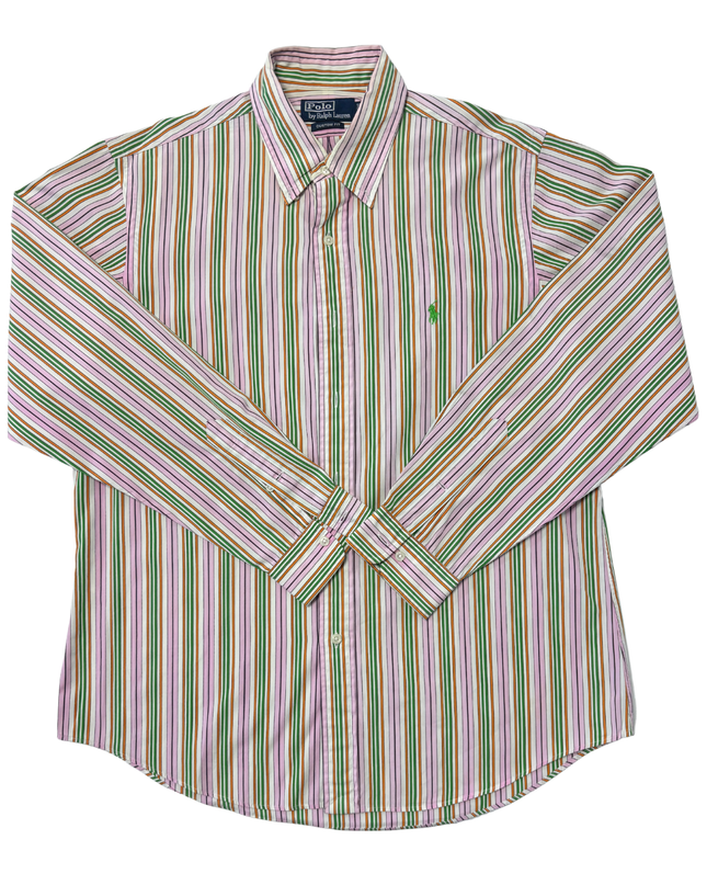 Ralph Lauren Custom Fit Multi-Color Striped Oxford Shirt