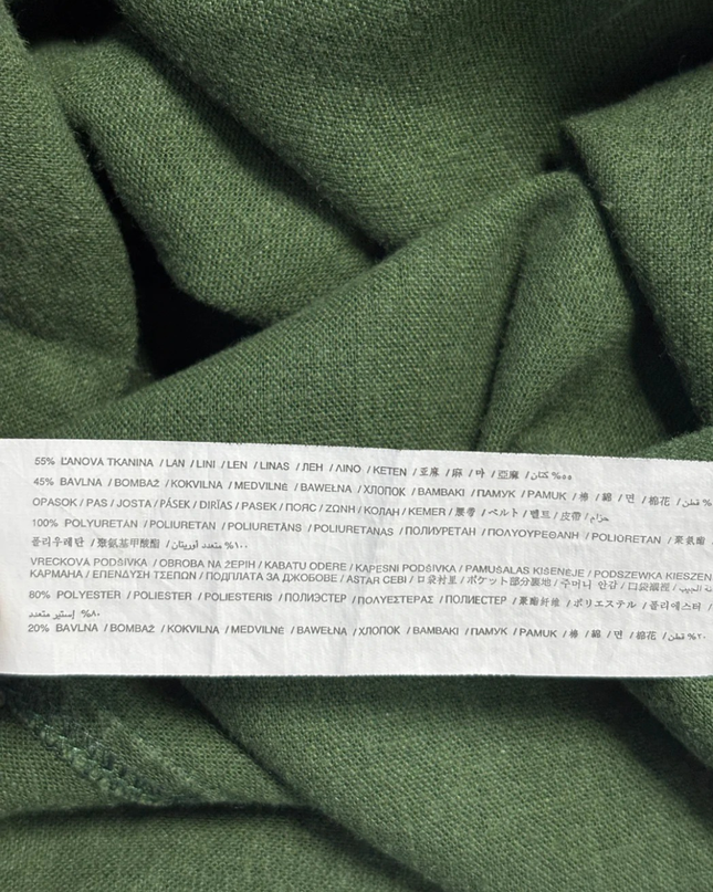 Mango Green Linen Blend Utility Shirt Dress