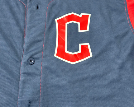 MLB Navy Blue, Red Cleveland Baseball Jersey