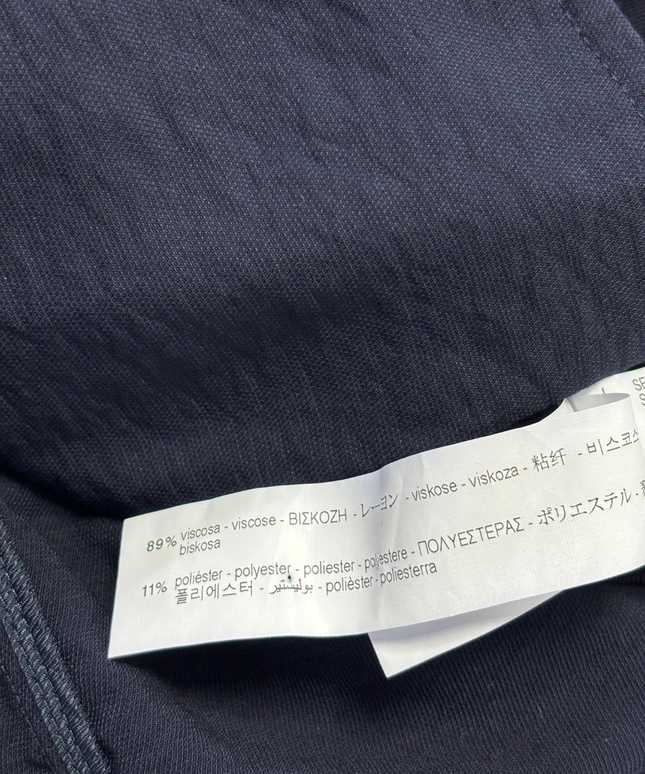 Zara Navy Blue Floral Embroidered Double-Breasted Blazer