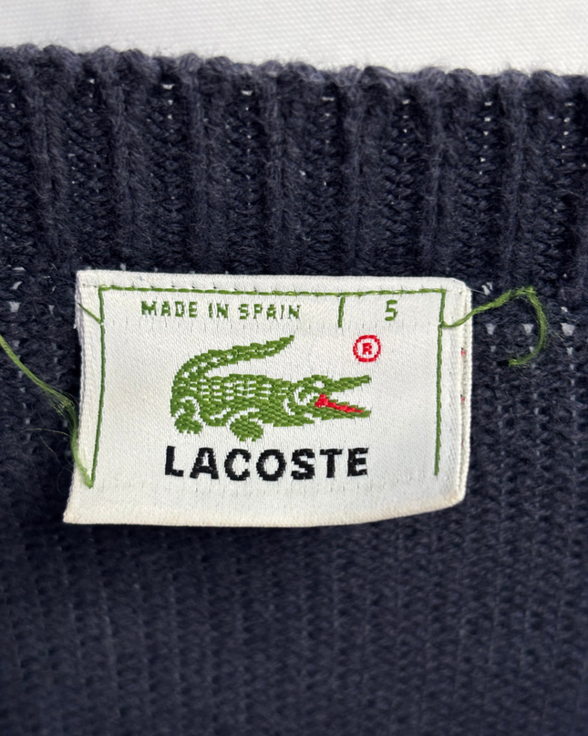 Lacoste Navy Blue V-Neck Knitted Sweater