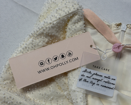 Oh Polly White Beaded Strapless Mini Dress W/Tags
