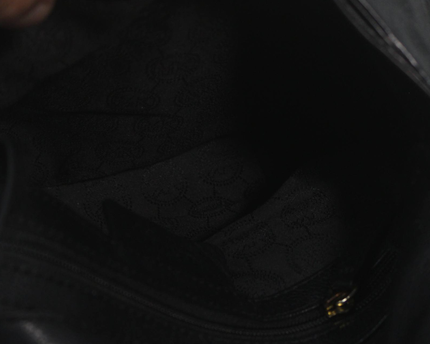 Coach Black Crinkled Leather Hobo Bag