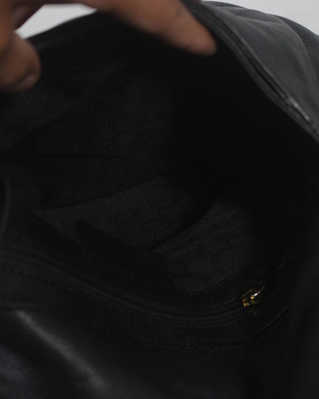 Coach Black Crinkled Leather Hobo Bag