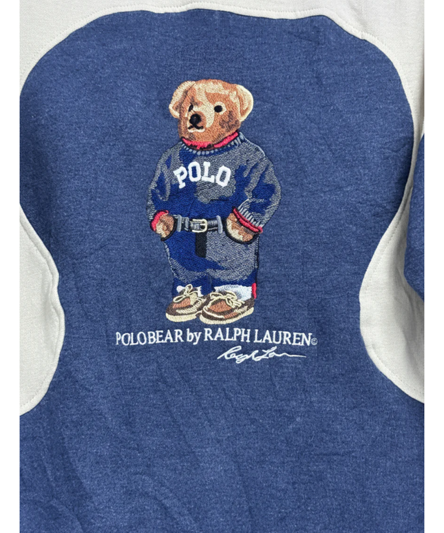Reworked Polo Ralph Lauren Polo Bear Navy Blue/Beige Sweatshirt