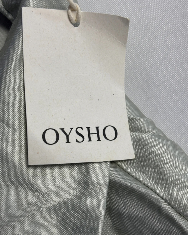 Oysho Sage Green Silky Viscose Button-Down Blouse W/Tags