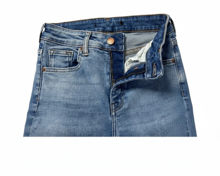 Bershka Blue High-Waisted Distressed Skinny Jeans