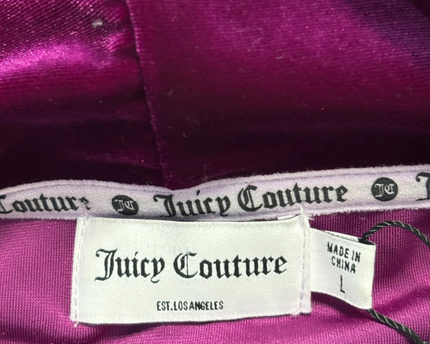 Juicy Couture Purple Velvet Cropped Zip-Up Hoodie