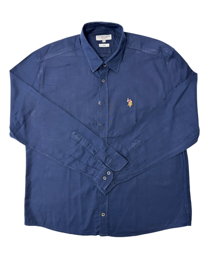 U.S. Polo Assn. Slim Fit Navy Blue Long Sleeve Button-Up Shirt - L