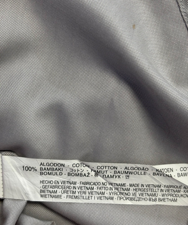 Zara Man Grey Cotton Button-Down Shirt with Striped Pocket