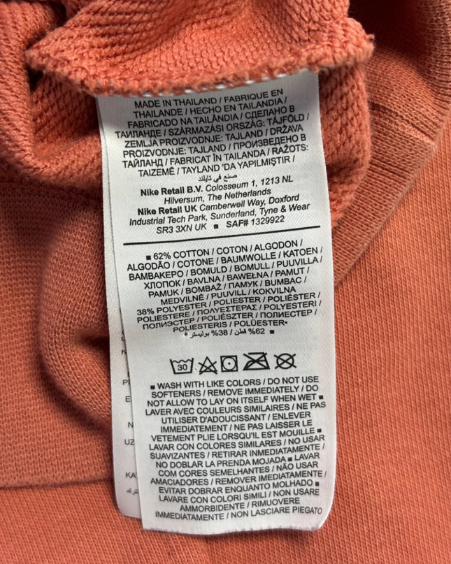 Nike Orange Just Do It Cropped Sweatshirt