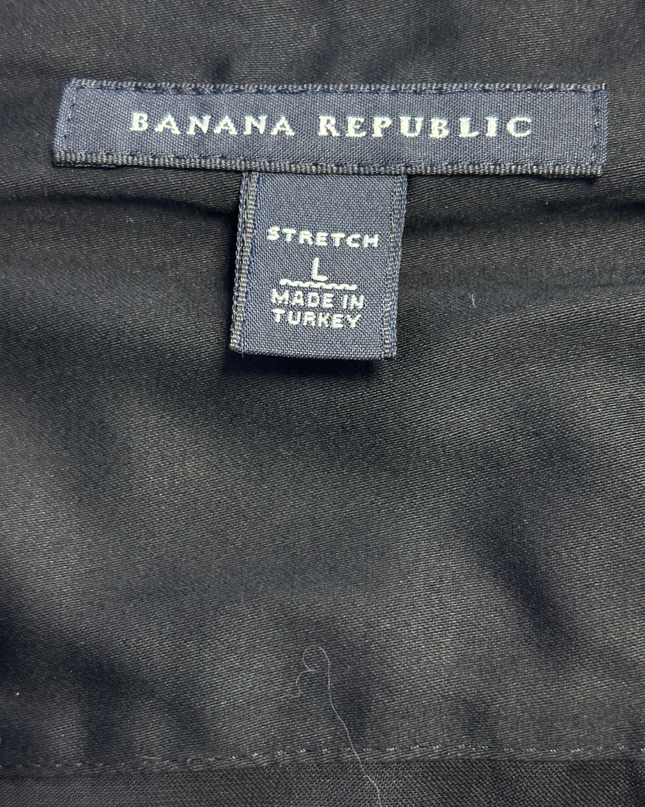 Banana Republic Black Stretch Button-Down Long Sleeve Shirt