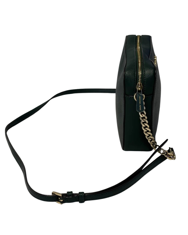 Michael Kors Dark Green Saffiano Leather Crossbody Bag