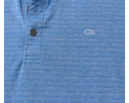 Calvin Klein Golf Blue Micro-Stripe Sports Polo Shirt