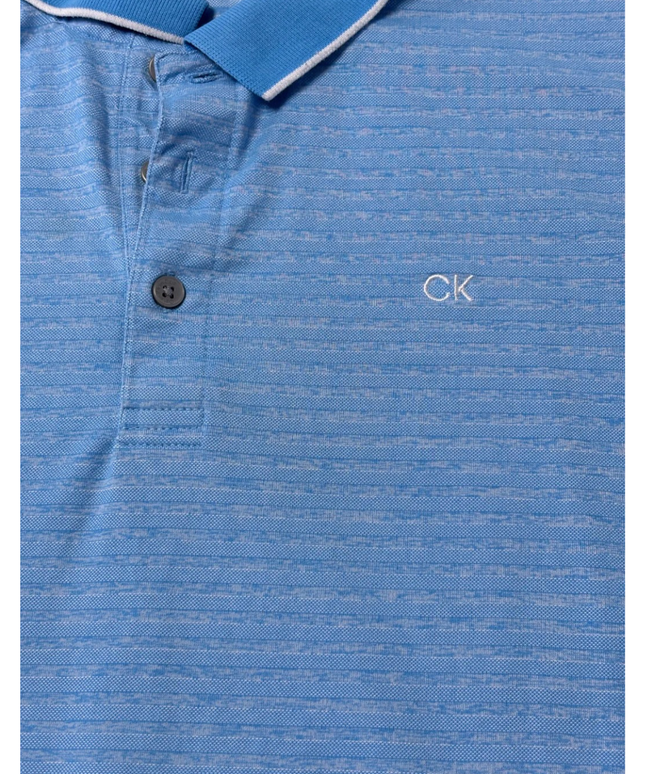 Calvin Klein Golf Blue Micro-Stripe Sports Polo Shirt