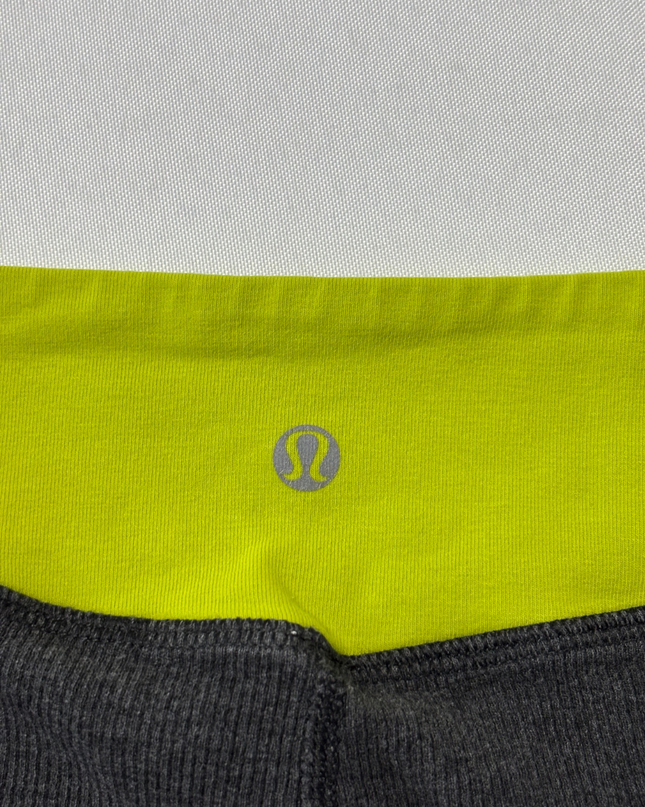 Lululemon Grey Ribbed Leggings with Ruched Ankle