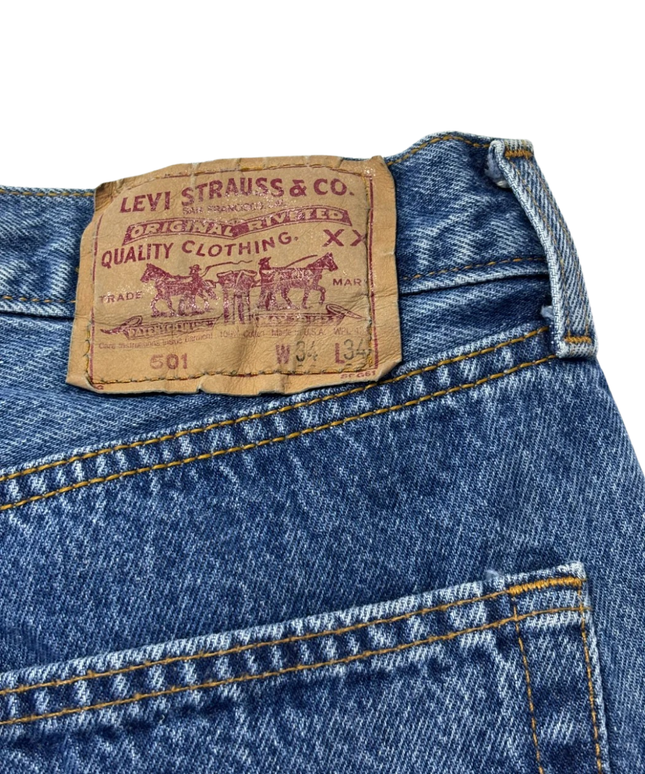 Levi's Blue 501 Original Straight Leg Vintage Jeans
