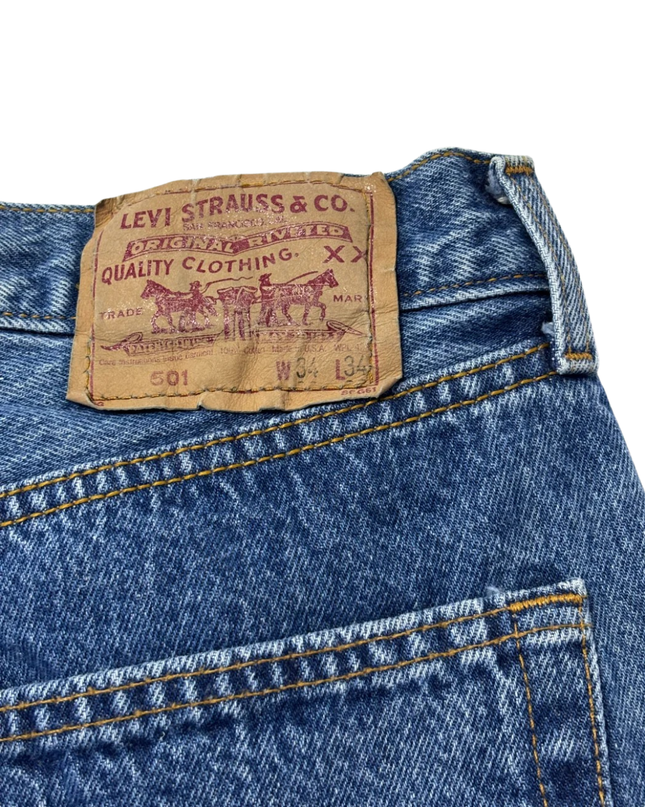 Levi's Blue 501 Original Straight Leg Vintage Jeans