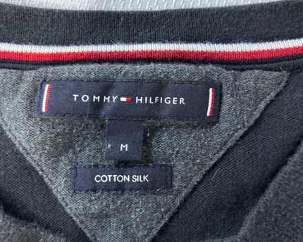 Tommy Hilfiger Black Cotton Silk Crewneck Sweater